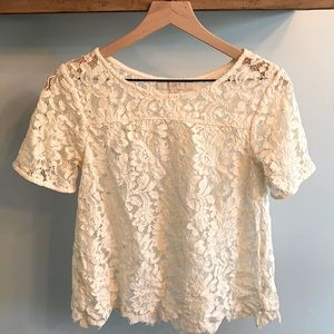 LOFT Lace Short-sleeve Top